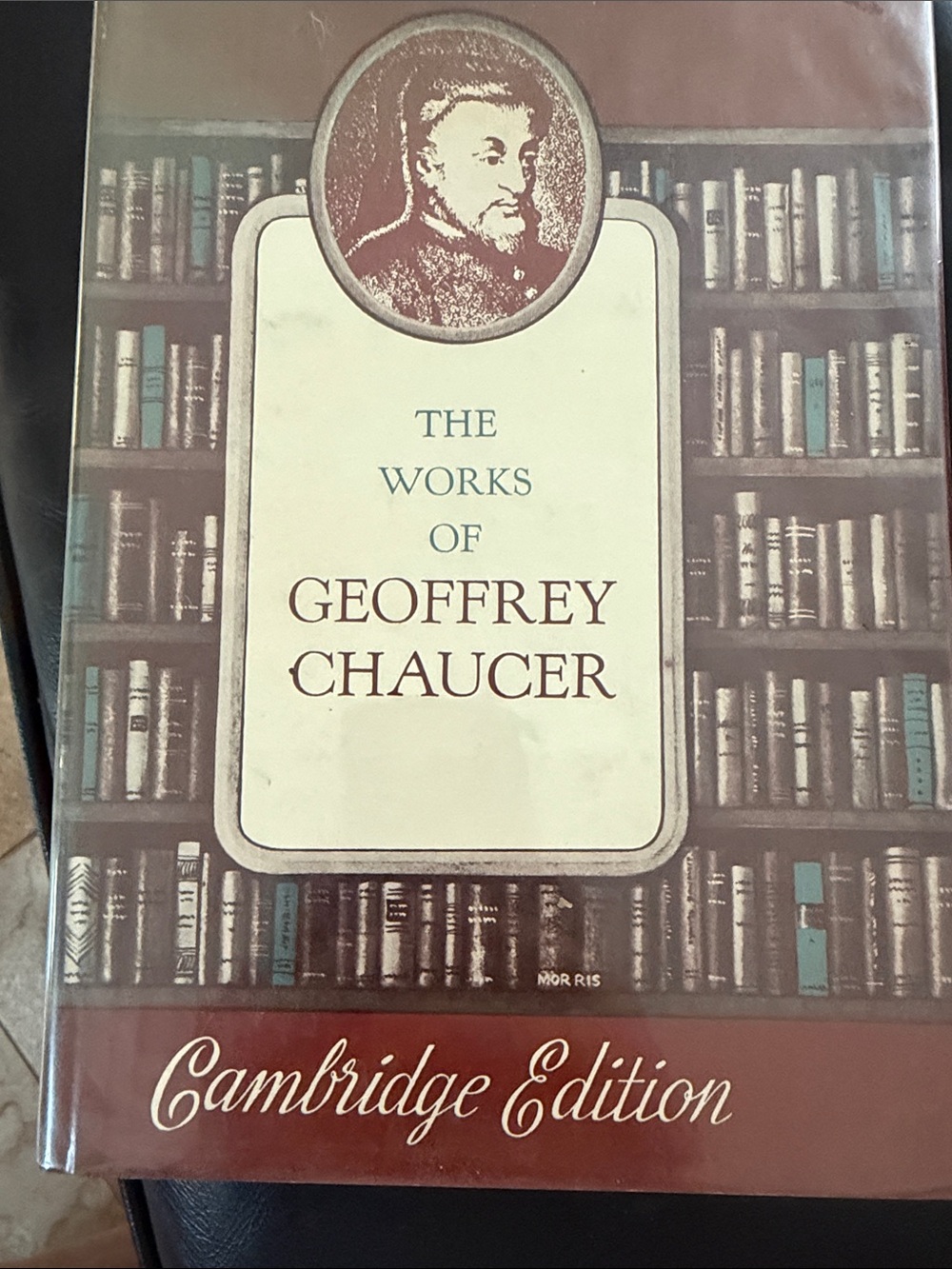 The Works of Geoffrey Chaucer - Brown Hardcover- discarded stamp